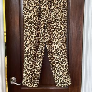 Leopard print pants.